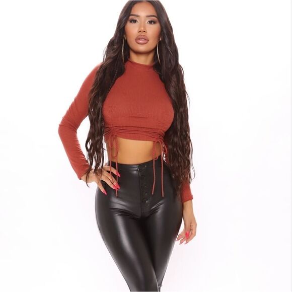 Fashion Nova Drawstring Crop  - Picture 1 of 3